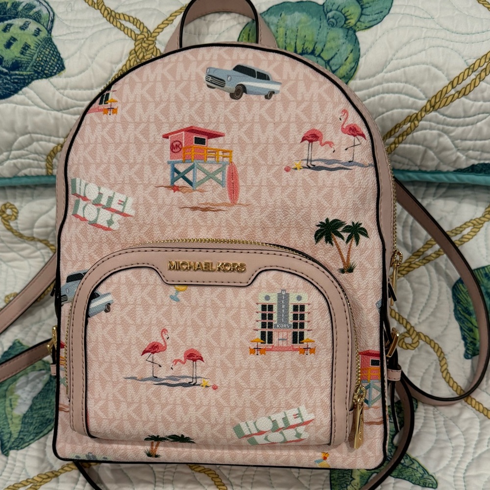 Michael Kors Jaycee medium beach theme backpack (NWT)